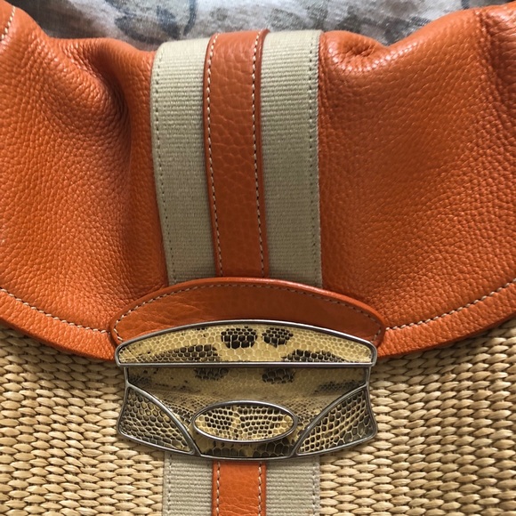 100% AUTH PRADA Leather/straw Daino Shoulder Bag - Picture 2 of 8